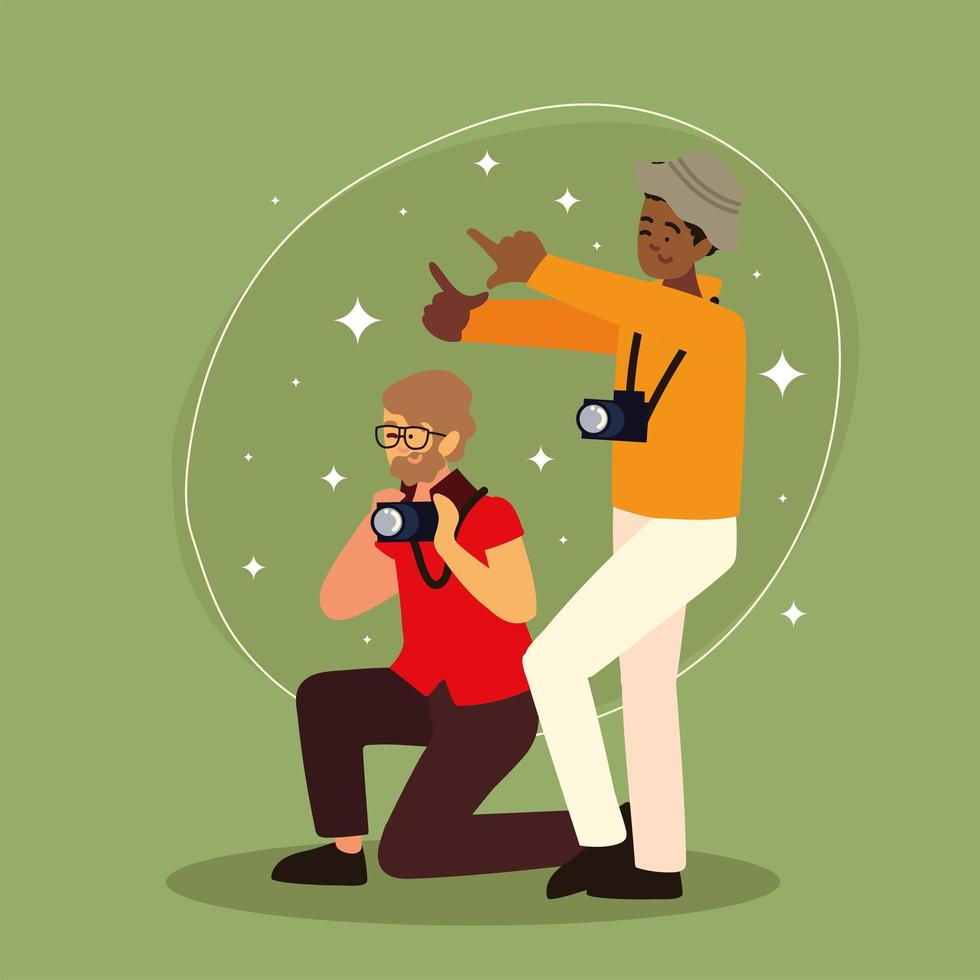 photographer men characters vector