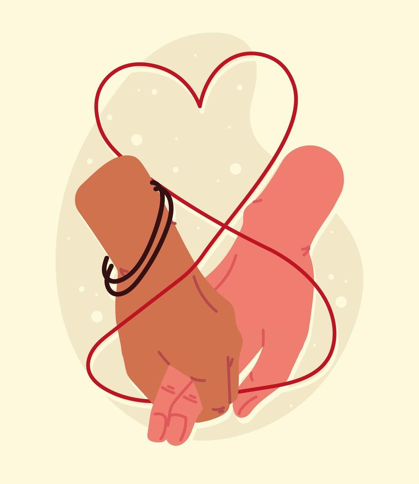 thread of destiny in heart vector