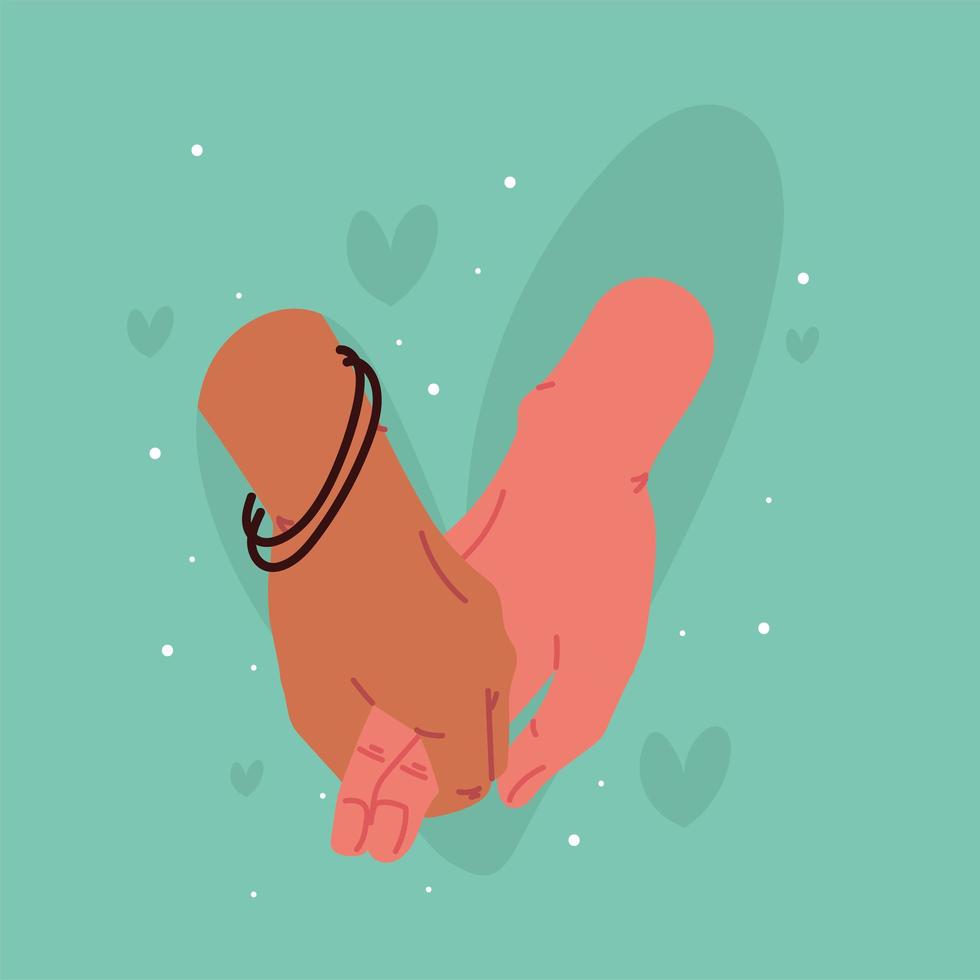 hand lovers together vector