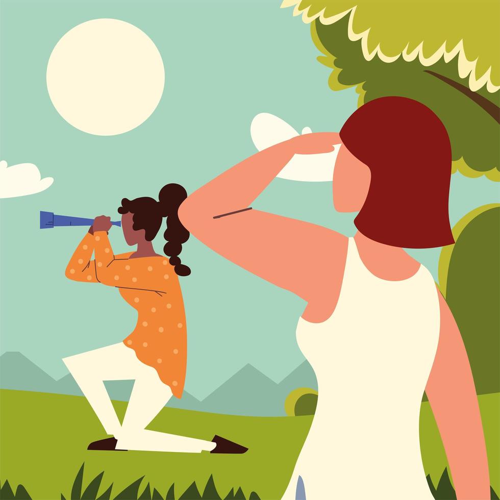 women looking forward vector
