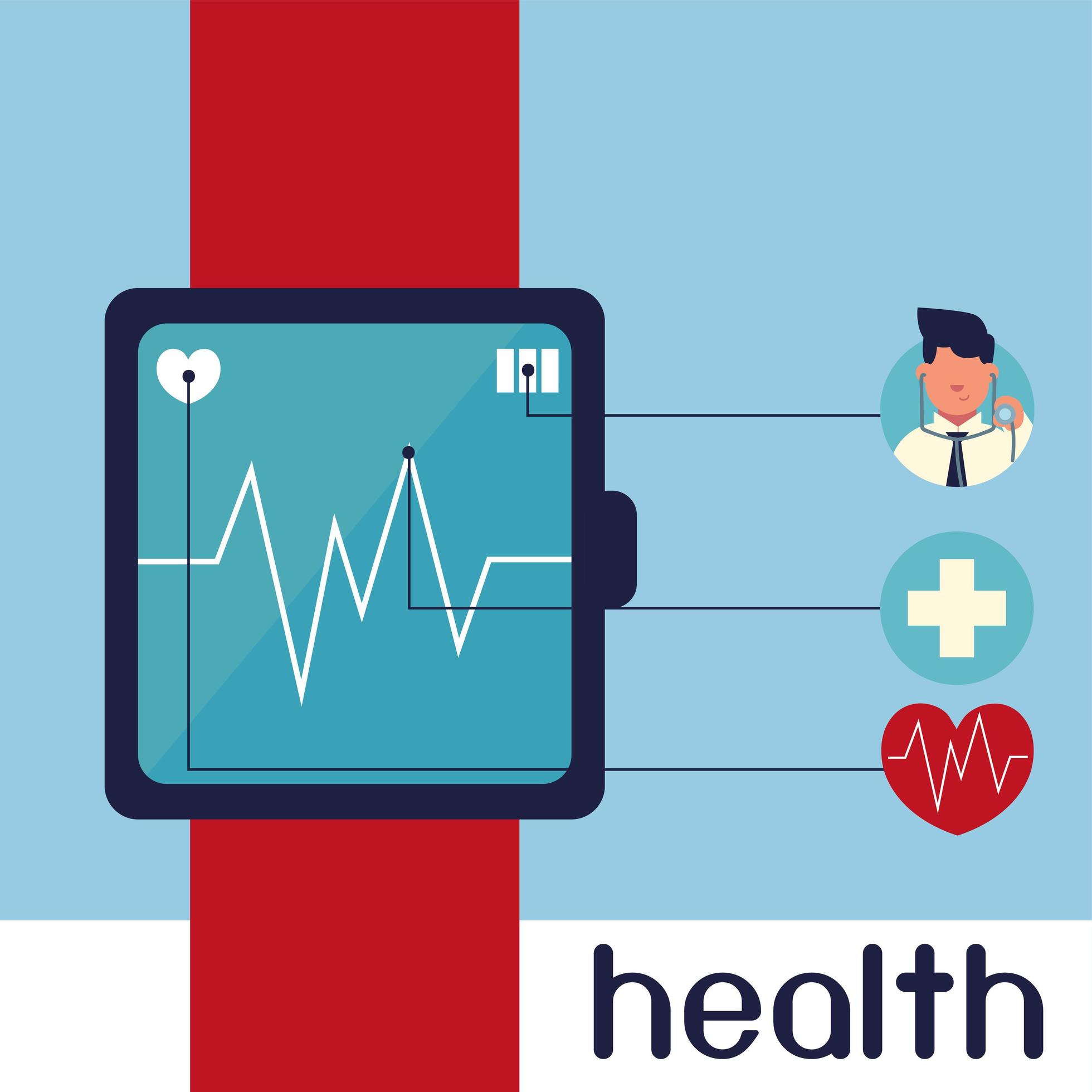 smartwatch health application 4207197 Vector Art at Vecteezy