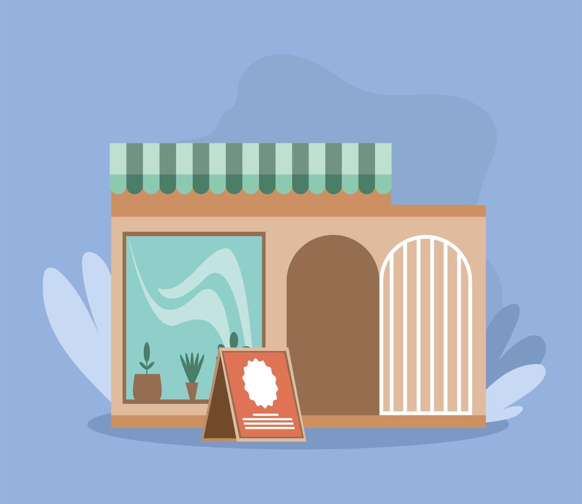 small business facade vector