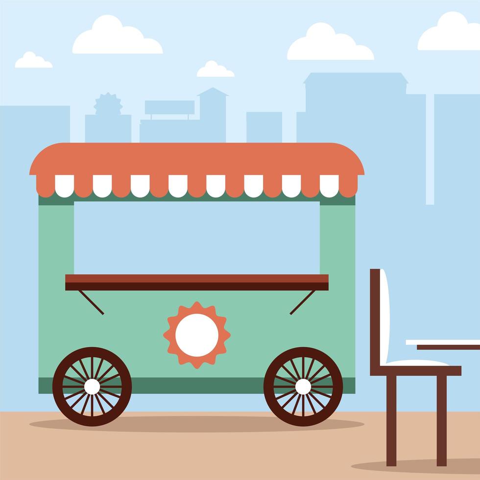 street food truck vector