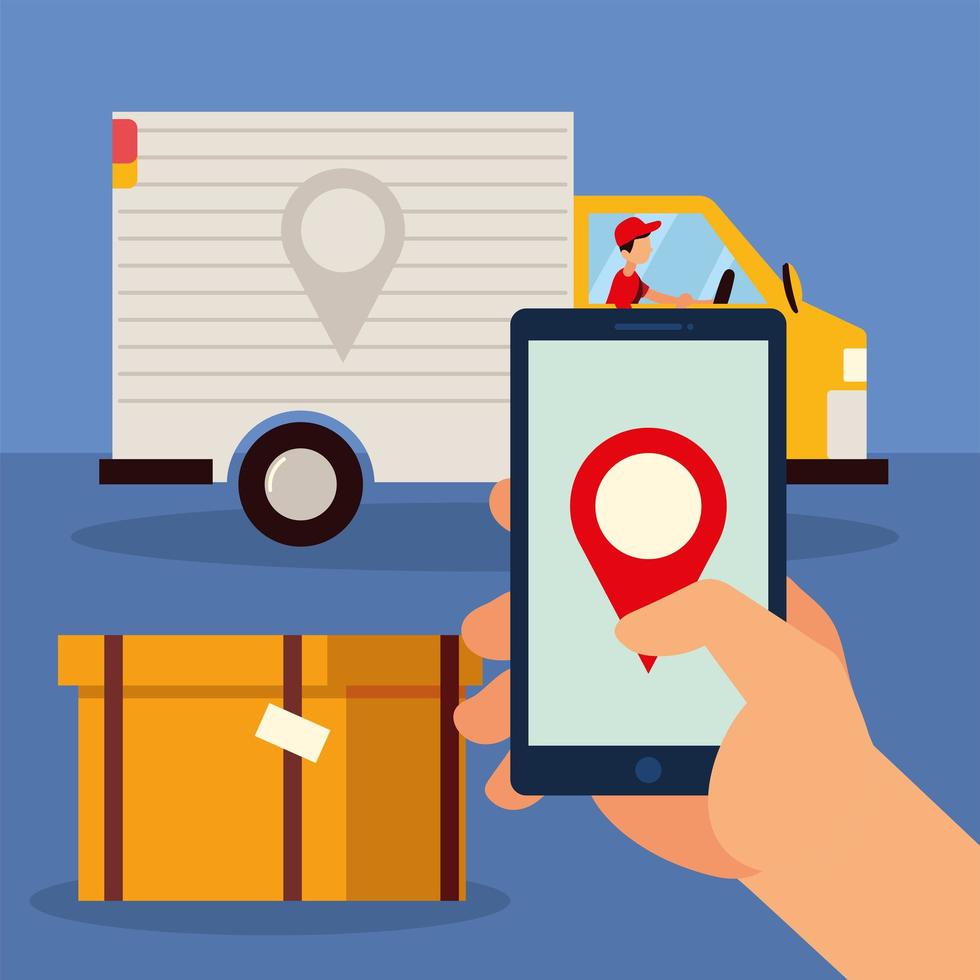 online delivery application vector