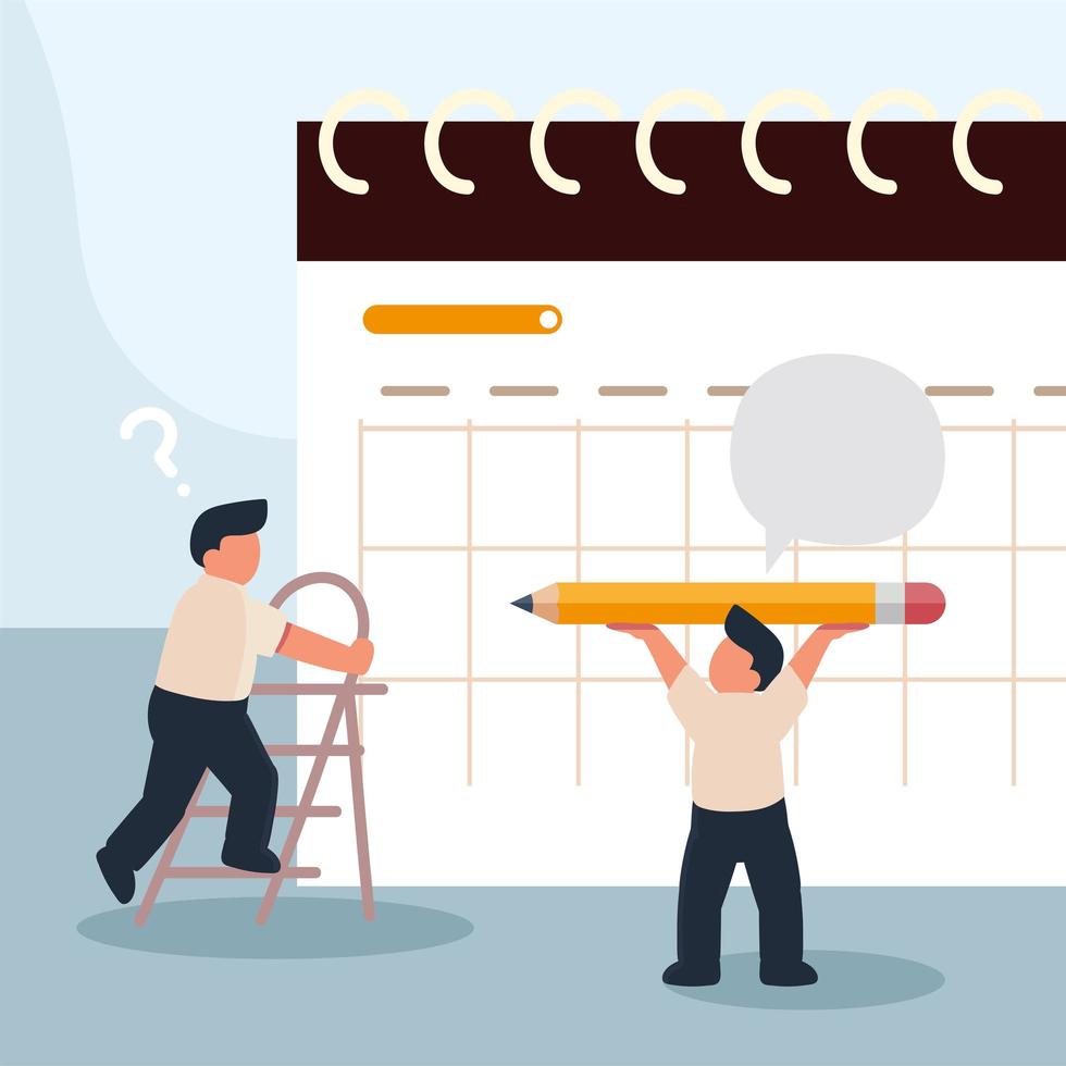 people with schedule plans vector