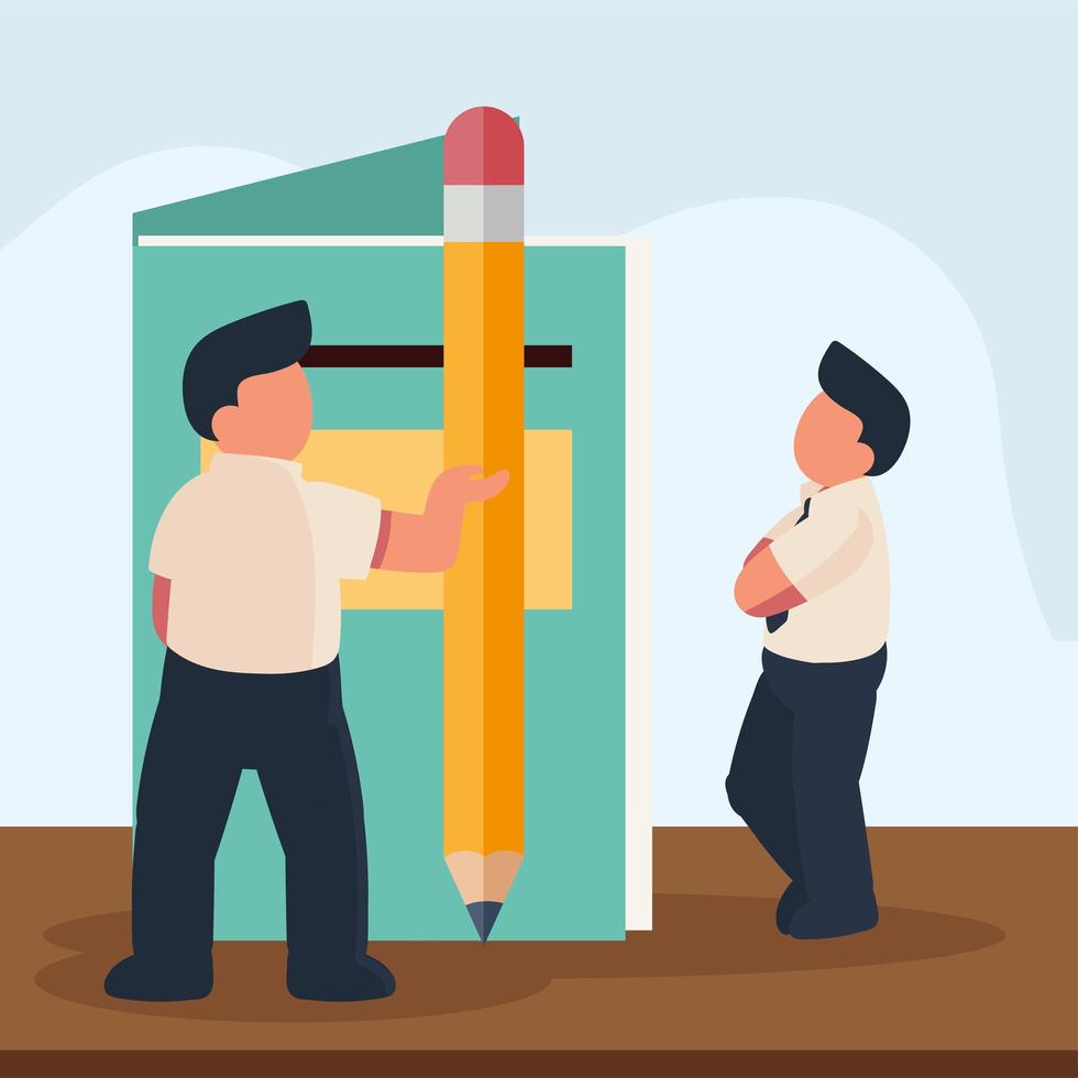 workers with pencil vector