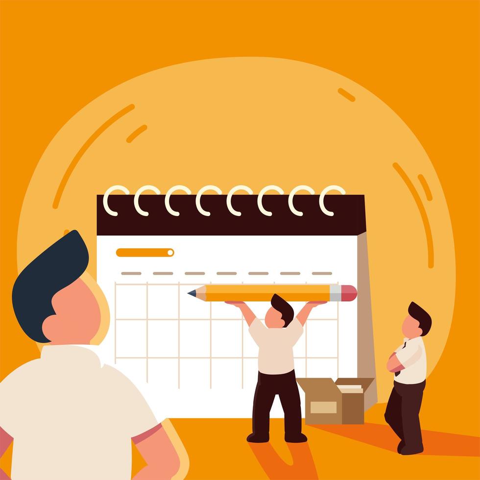 people with schedule vector