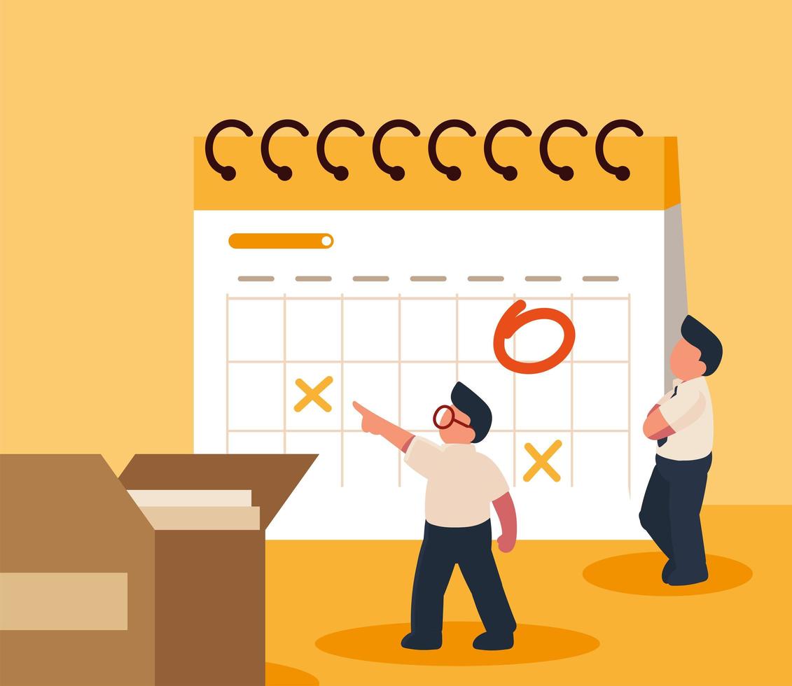 people filling out the schedule vector