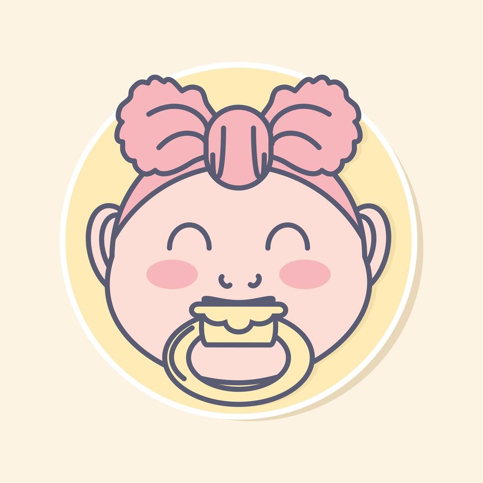 baby cute face girl vector