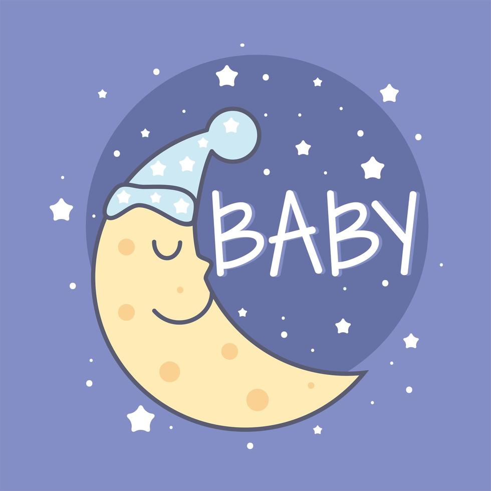 baby cute moon vector