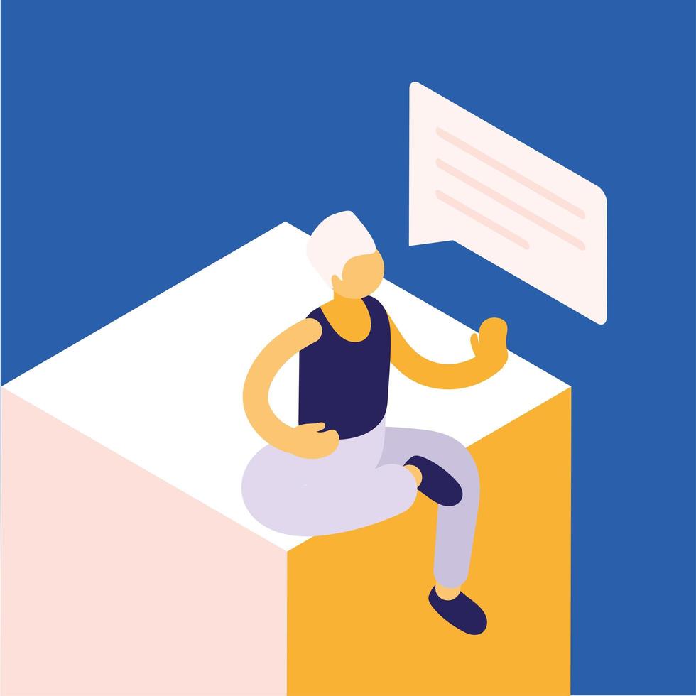 boy and speech bubble vector