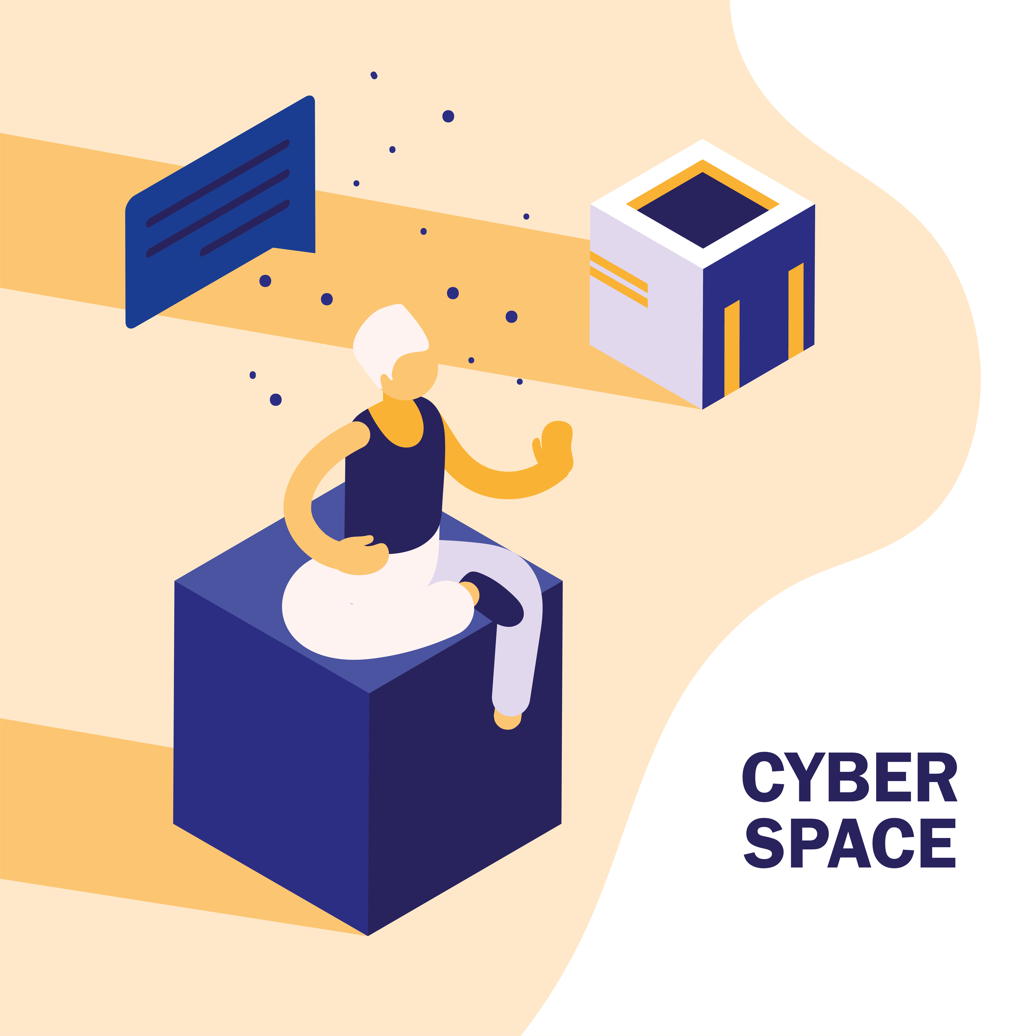 boy interacting cyberspace 4207394 Vector Art at Vecteezy