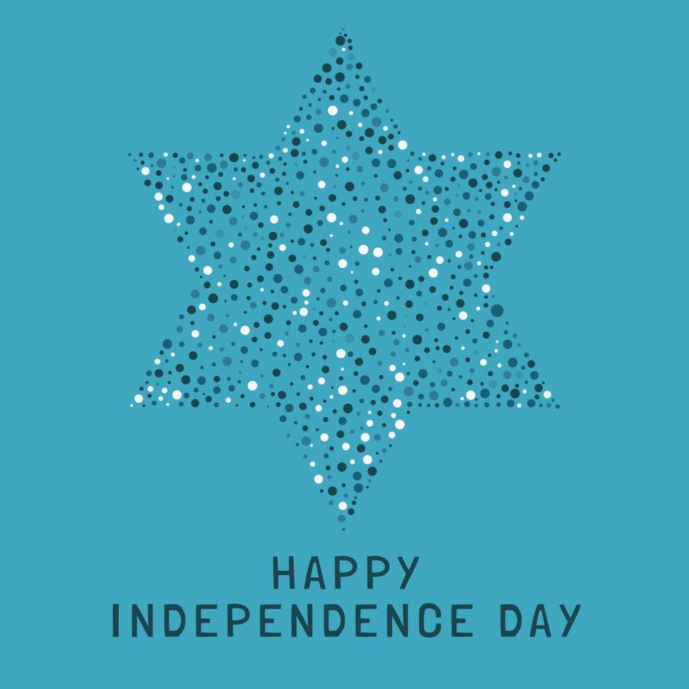 Israel Independence Day holiday flat design dots pattern in star of david shape with text in english vector