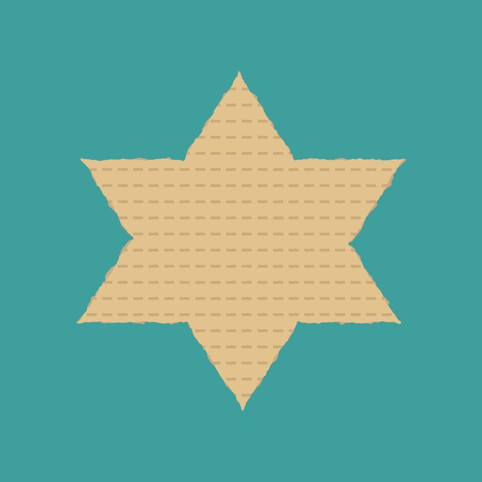 Passover holiday flat design icons of matzot in star of david shape vector