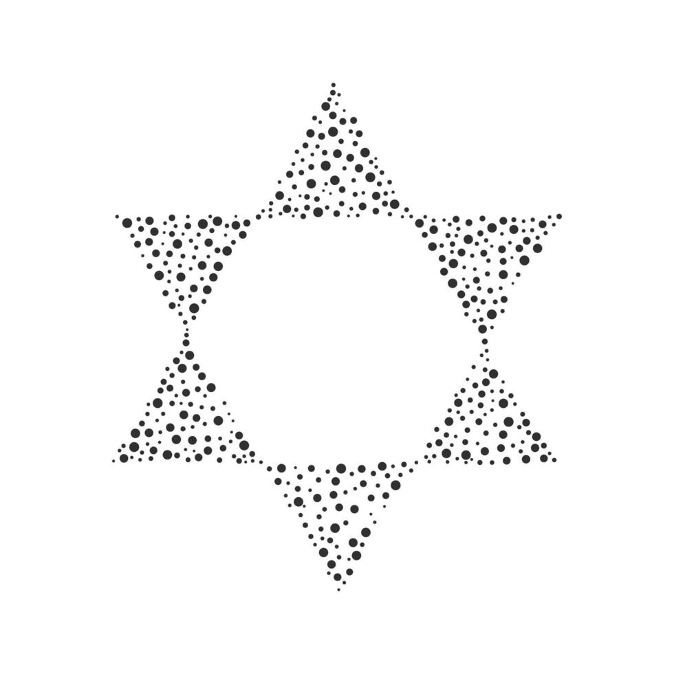 Israel Independence Day holiday flat design black dots pattern in star of david shape vector