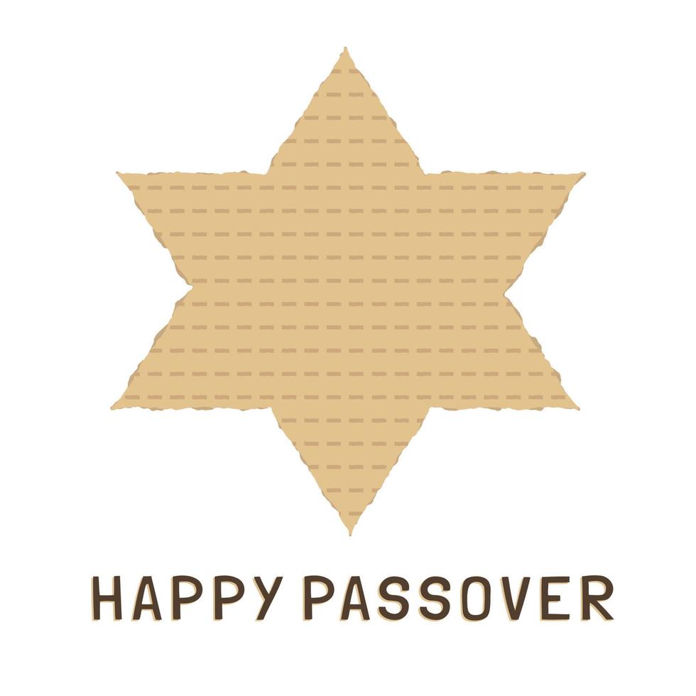 Passover holiday flat design icons of matzot in star of david shape with text in english vector