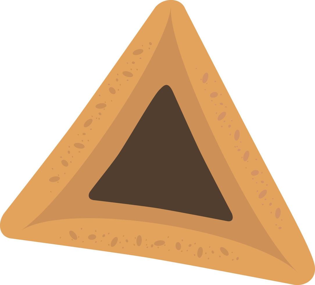 hamantash de vacaciones de purim con icono de diseño plano de chocolate vector