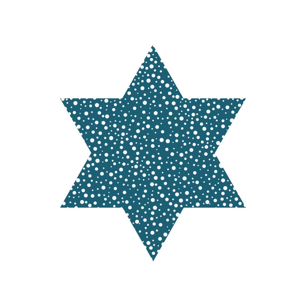Israel Independence Day holiday flat design icon star of david shape with dots pattern vector