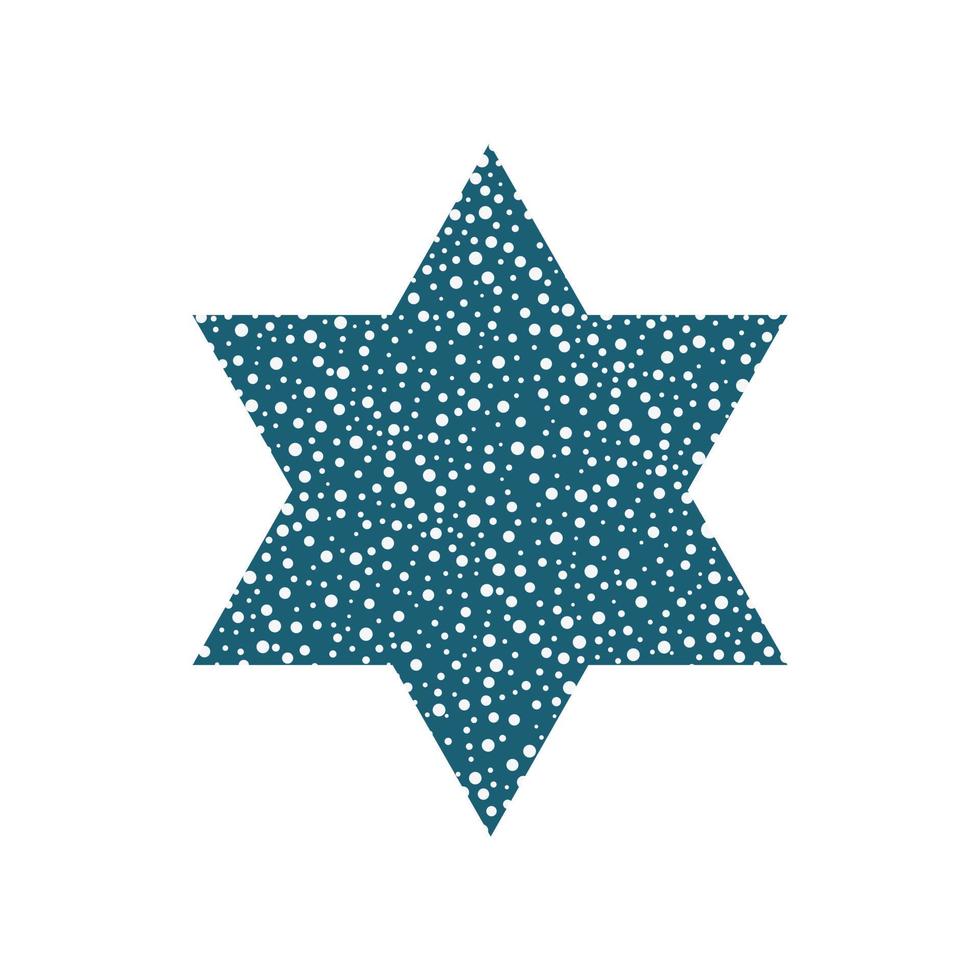 día de la independencia de israel vacaciones diseño plano icono estrella de david forma con patrón de puntos vector