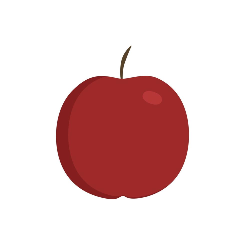 icono de manzana roja en diseño plano vector