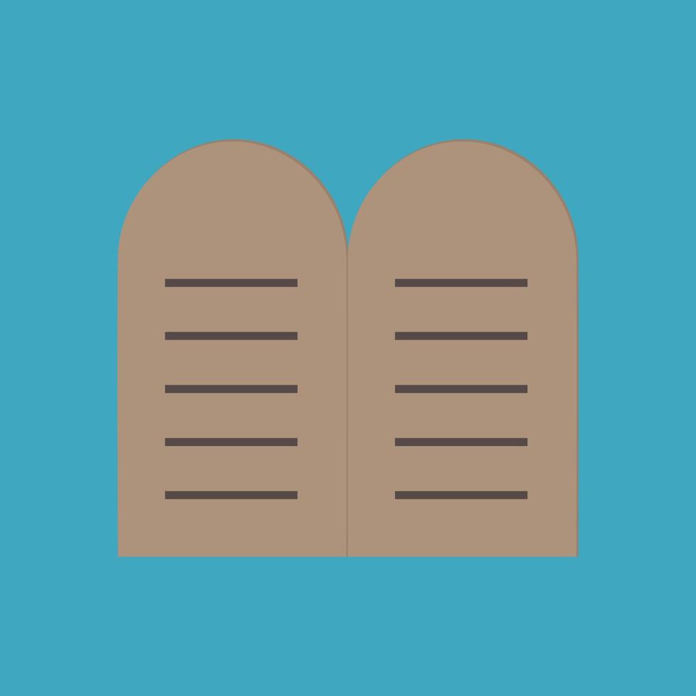 Tablets of the Law icon in flat long shadow design vector