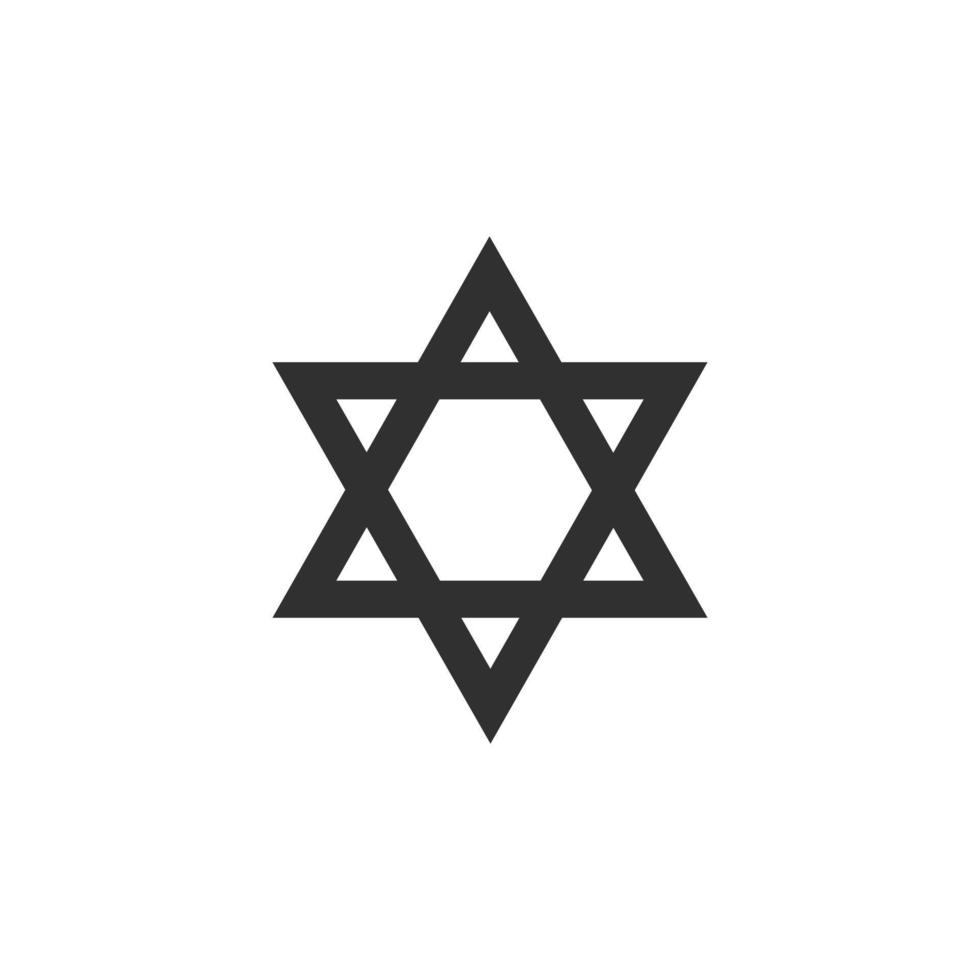 Star of david shape icon in black flat outline design vector