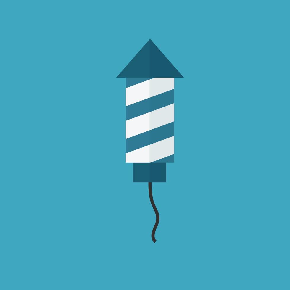 Firework rocket icon in flat long shadow design vector