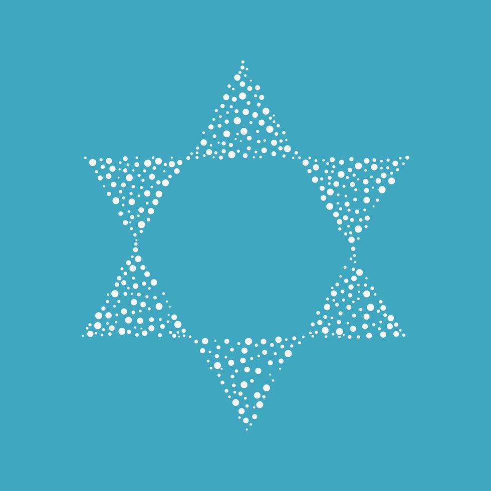 Israel Independence Day holiday flat design white dots pattern in star of david shape vector