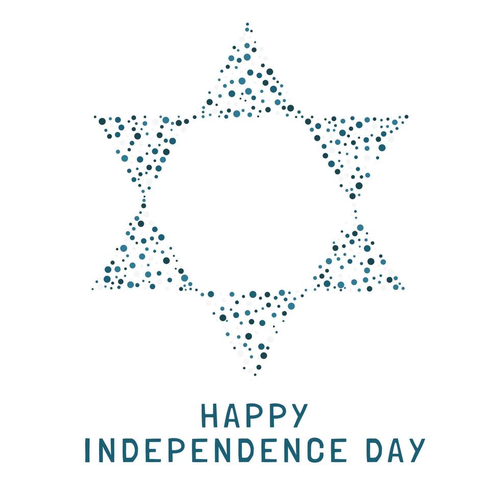 Israel Independence Day holiday flat design dots pattern in star of david shape with text in english vector