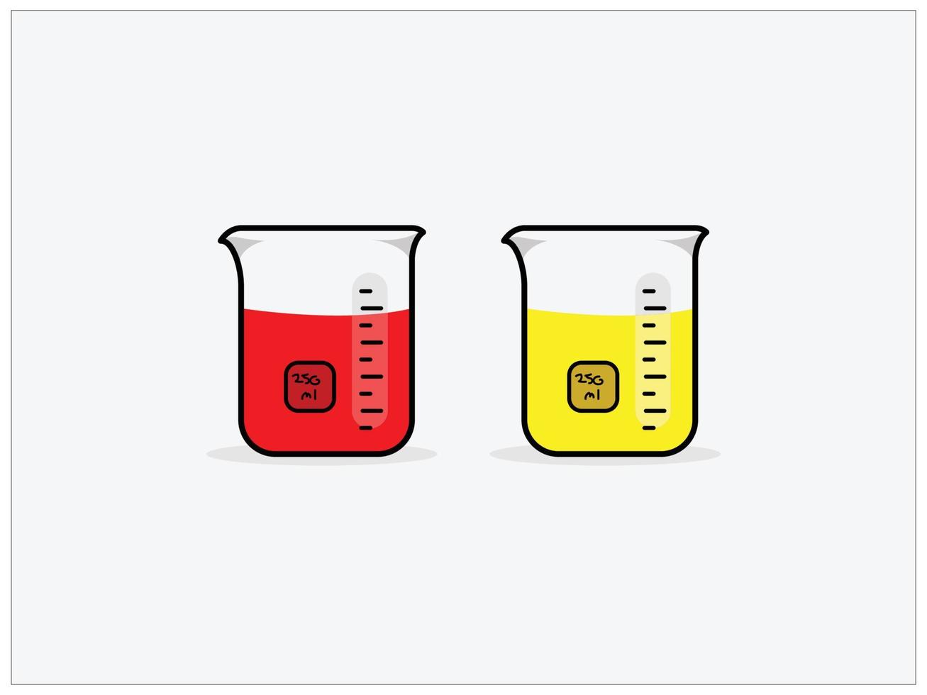 measuring cups, test tubes, chemistry vector