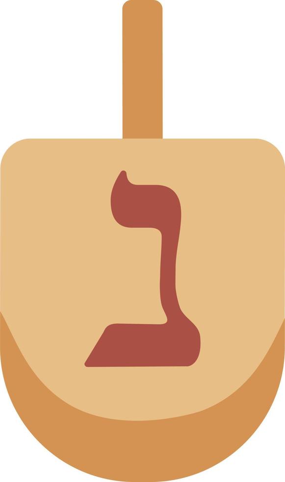 Hanukkah holiday dreidel flat design icon vector