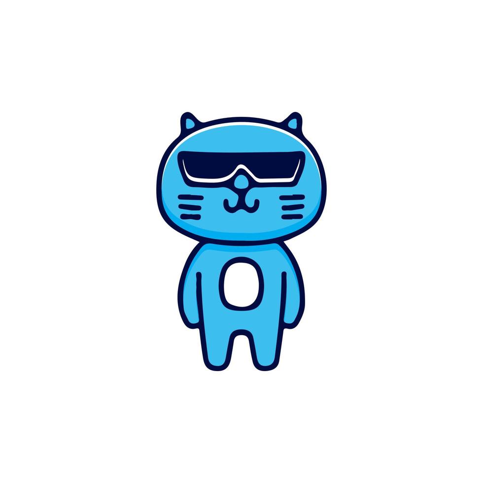 Cute cat with cool sunglasses illustration. Vector graphics for t-shirt prints and other uses.