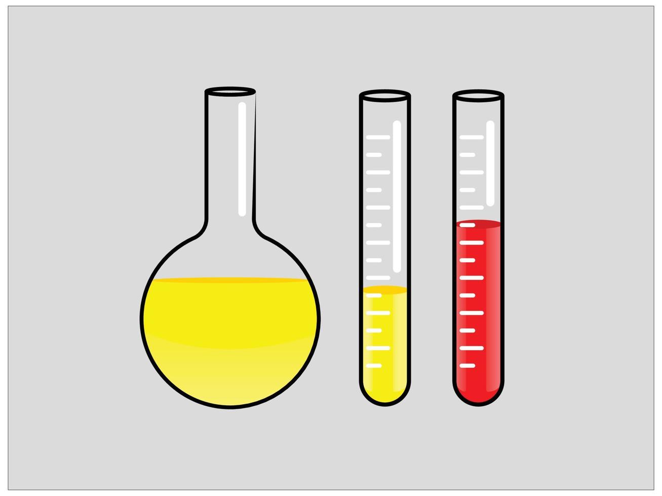 volumetric flasks and test tubes, chemistry lab equipment vector