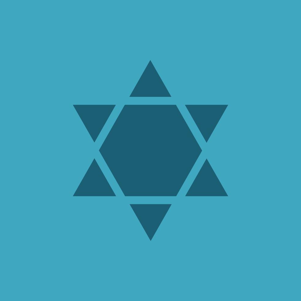 Star of david shape icon in flat long shadow design vector