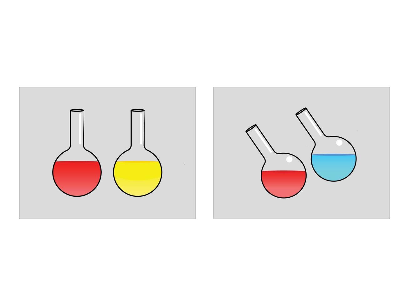 volumetric flask, laboratory of chemistry vector