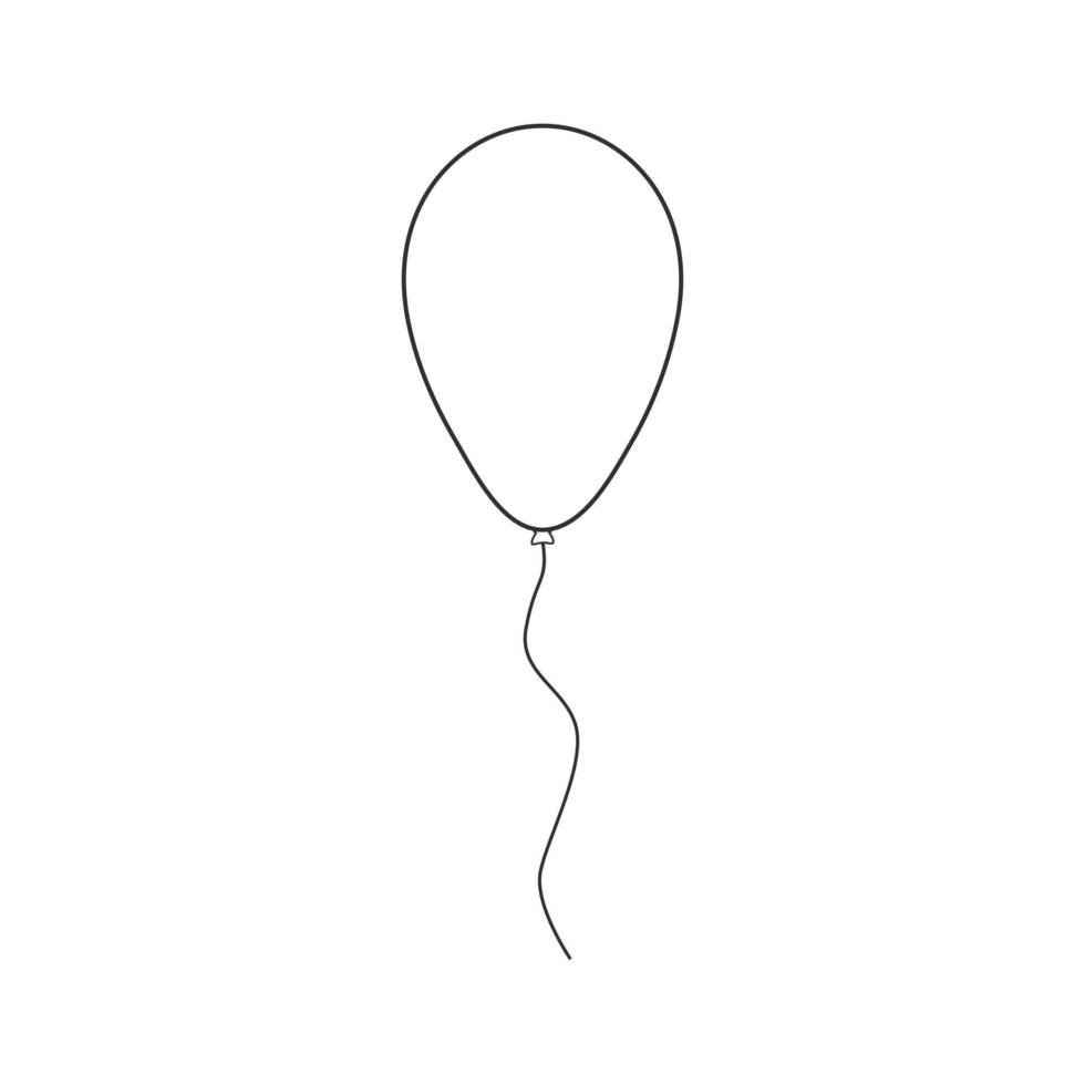 Balloon icon in black flat outline design vector