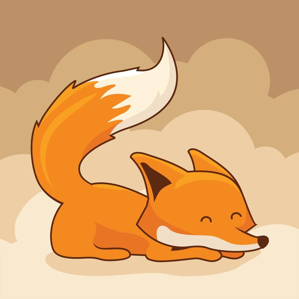 Fox Cartoon Illustrations Cute Animals vector