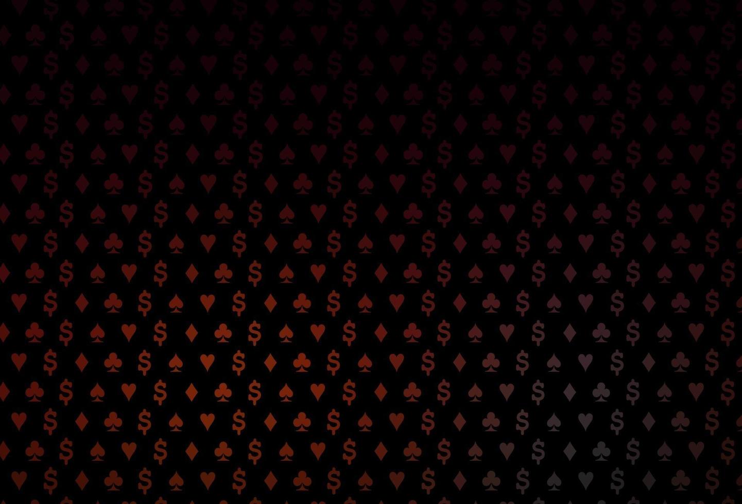 Dark red vector template with poker symbols.