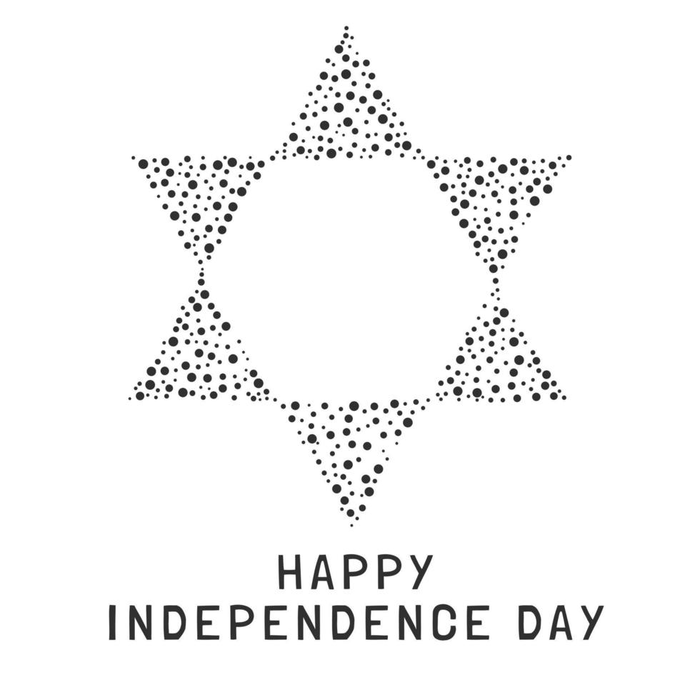 Israel Independence Day holiday flat design white dots pattern in star of david shape with text in english vector