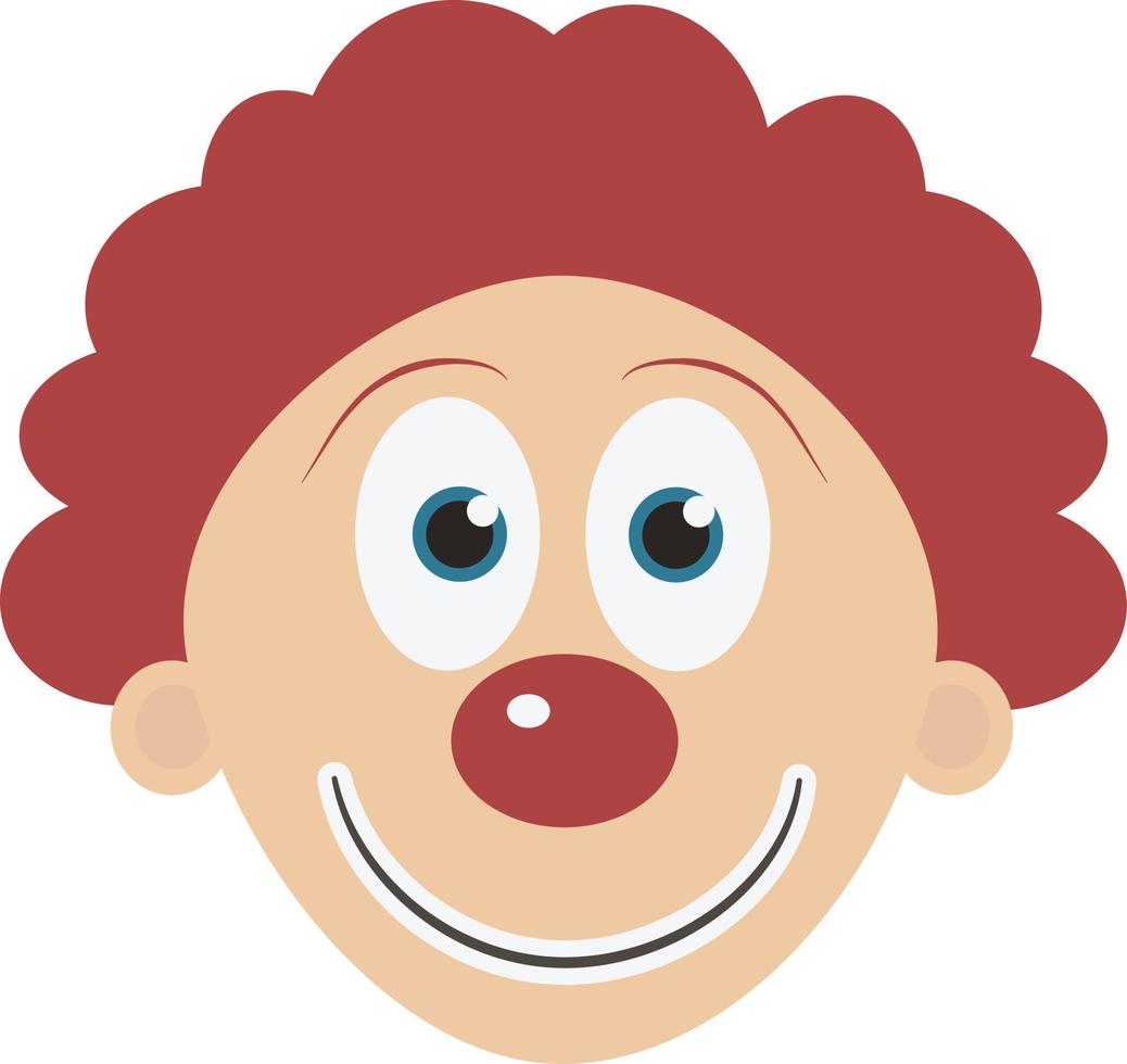 Happy clown face flat design icon vector
