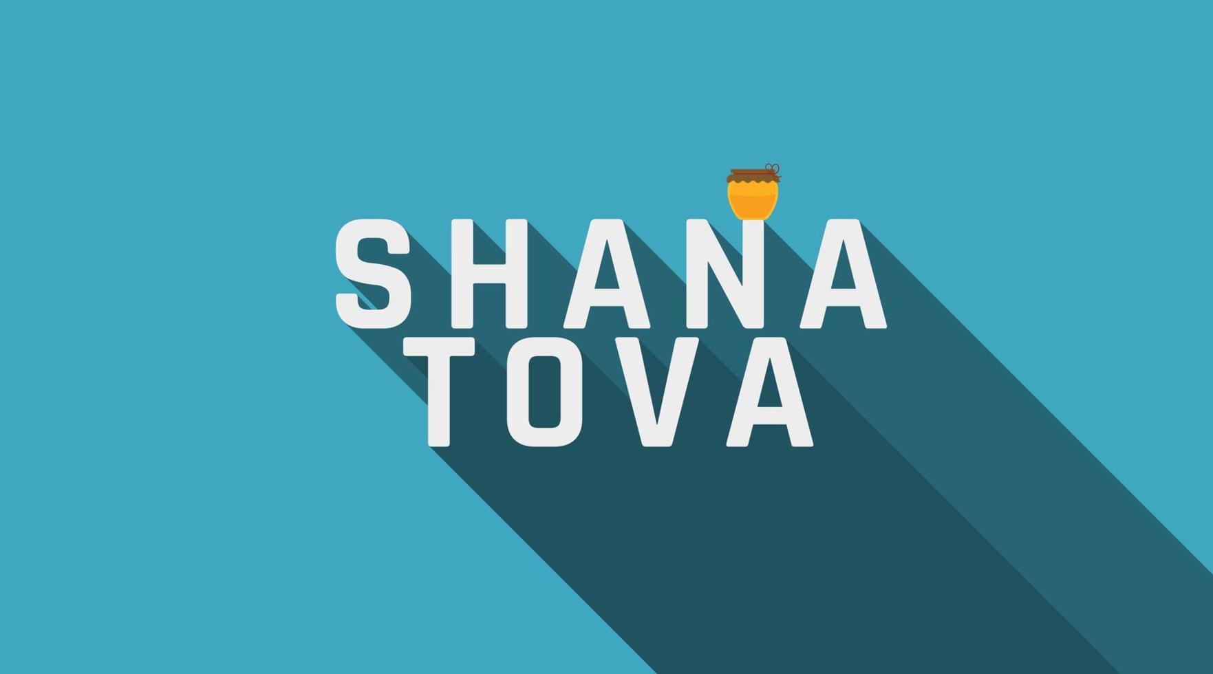 Rosh Hashanah holiday greeting with honey jar icon and english text vector