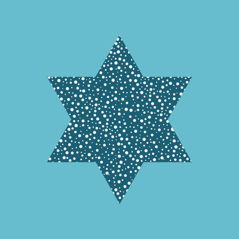 Israel Independence Day holiday blue flat design icon star of david shape with white dots pattern with blue background vector