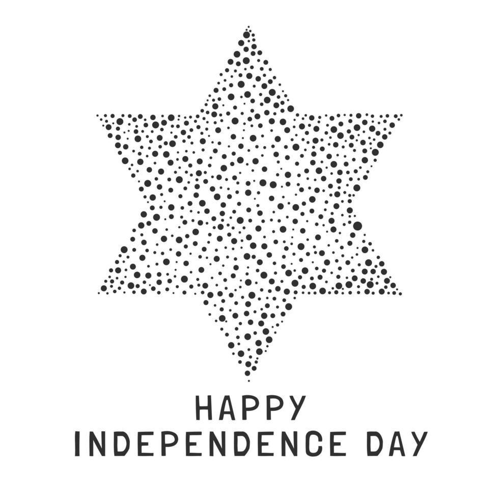 Israel Independence Day holiday flat design white dots pattern in star of david shape with text in english vector