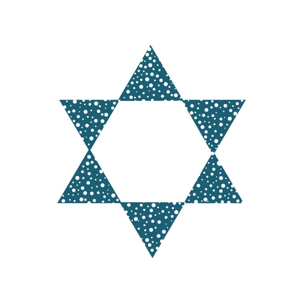día de la independencia de israel vacaciones diseño plano icono estrella de david forma con patrón de puntos vector