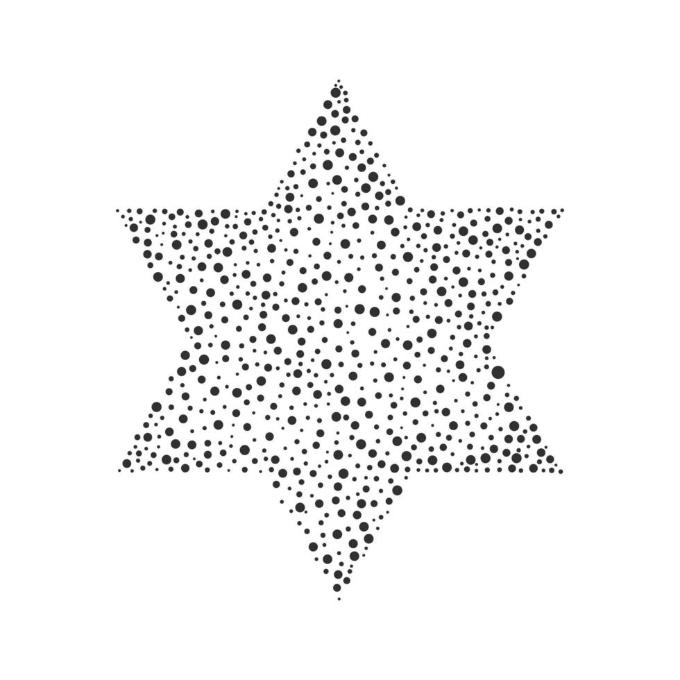 Israel Independence Day holiday flat design black dots pattern in star of david shape vector