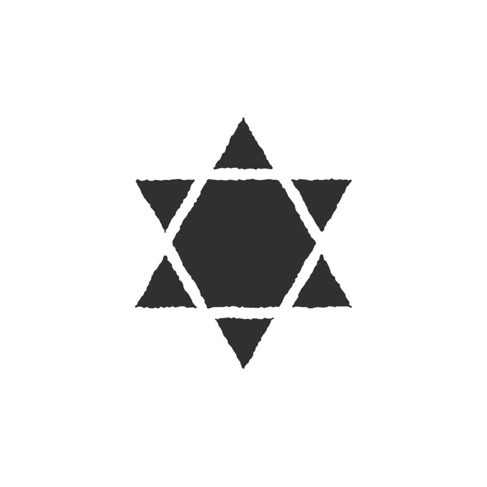 Star of david shape icon in black flat outline design vector