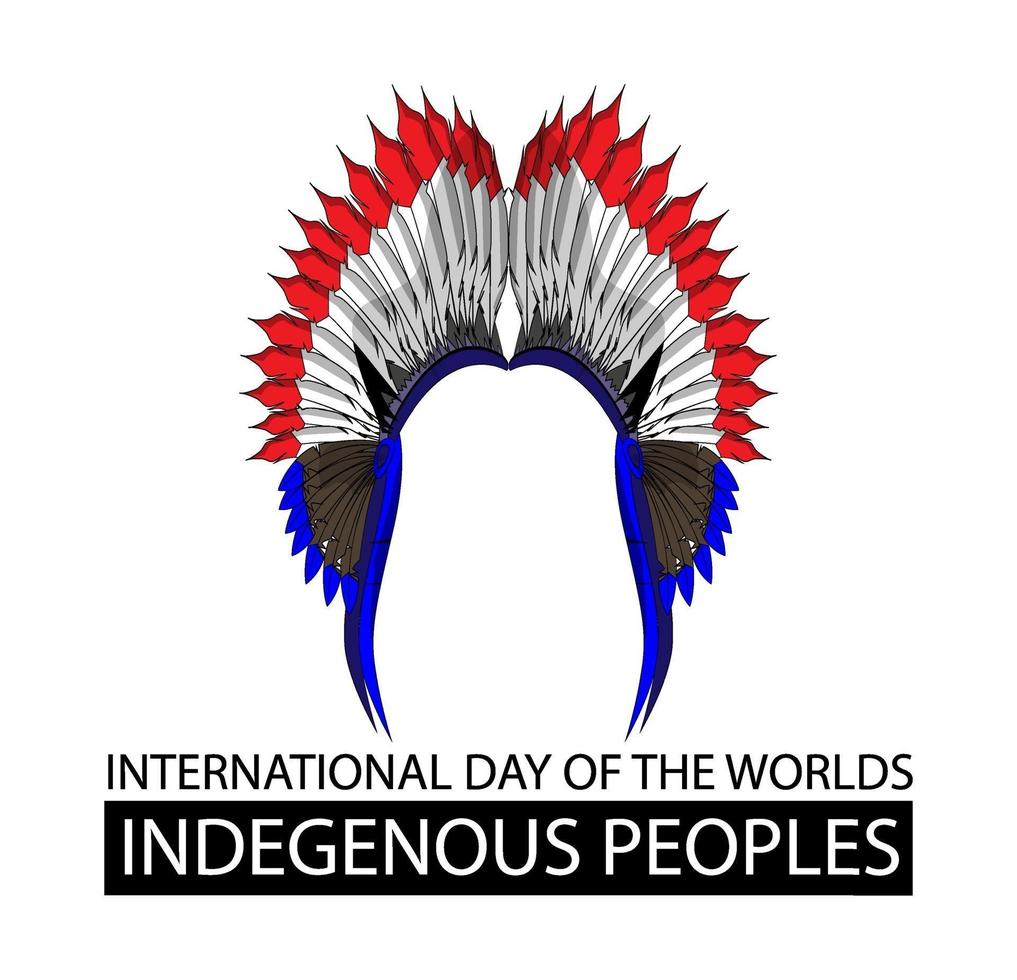 International Day of The Worlds Indegenous Peoples vector