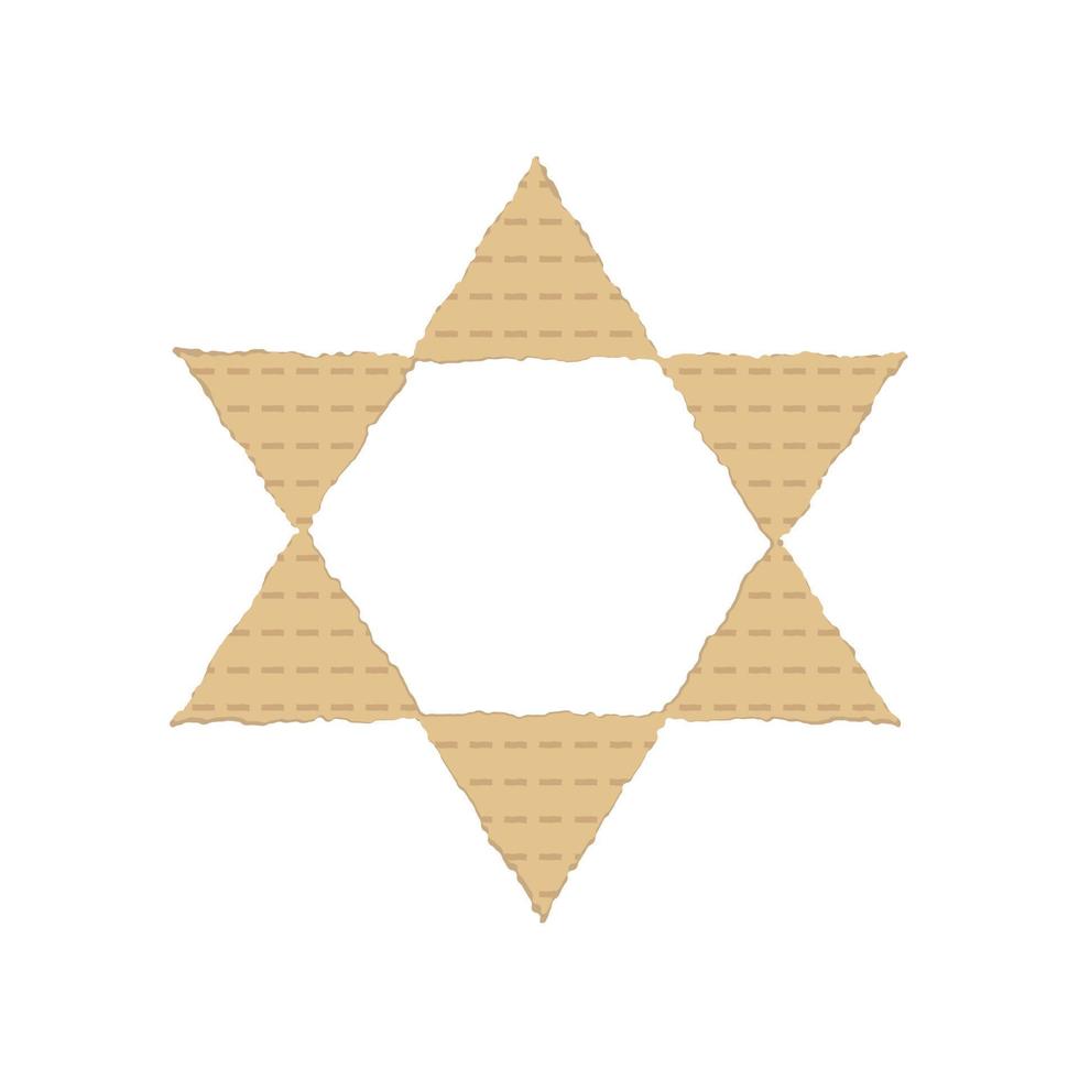 Passover holiday flat design icons of matzot in star of david shape vector