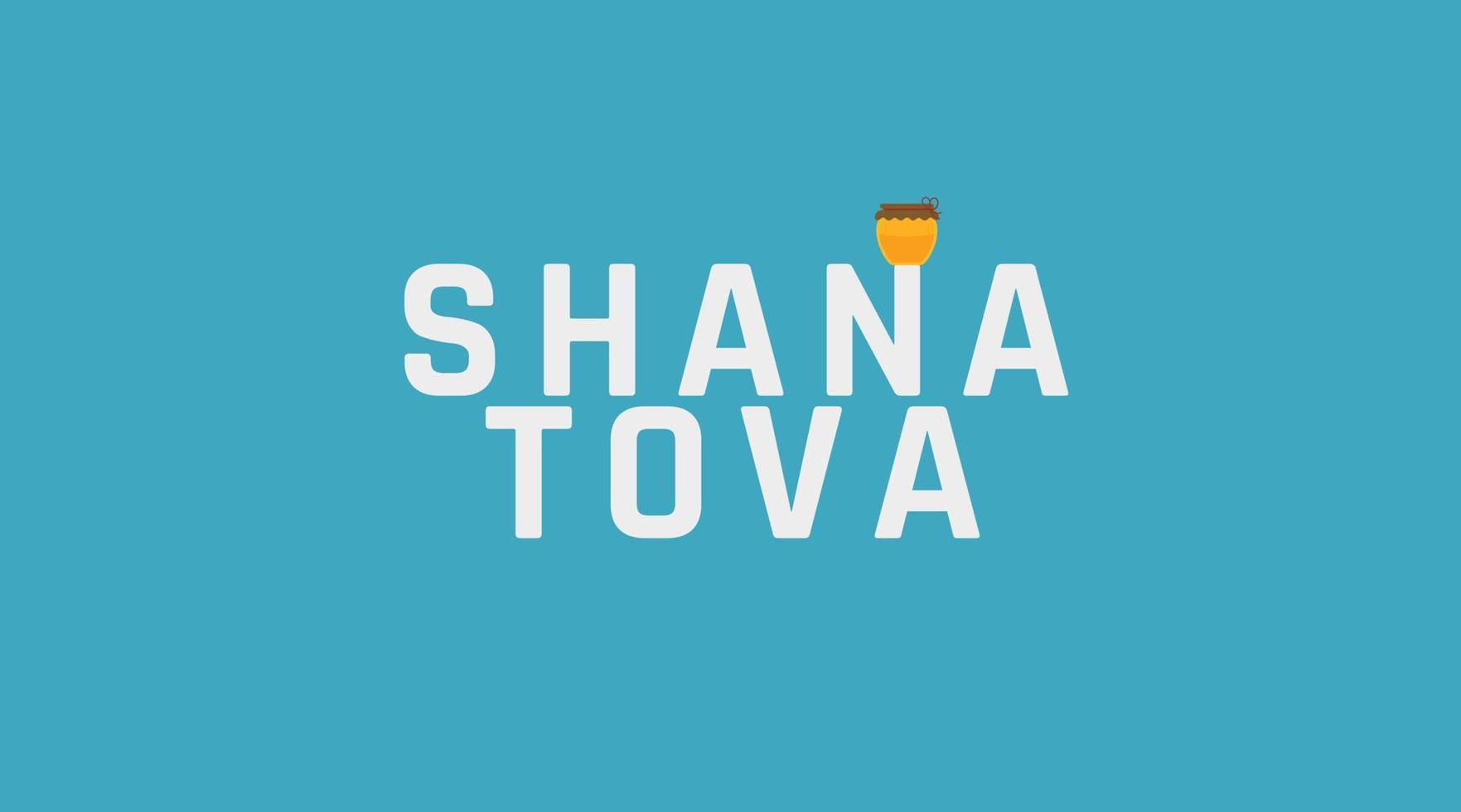 Rosh Hashanah holiday greeting with honey jar icon and english text vector