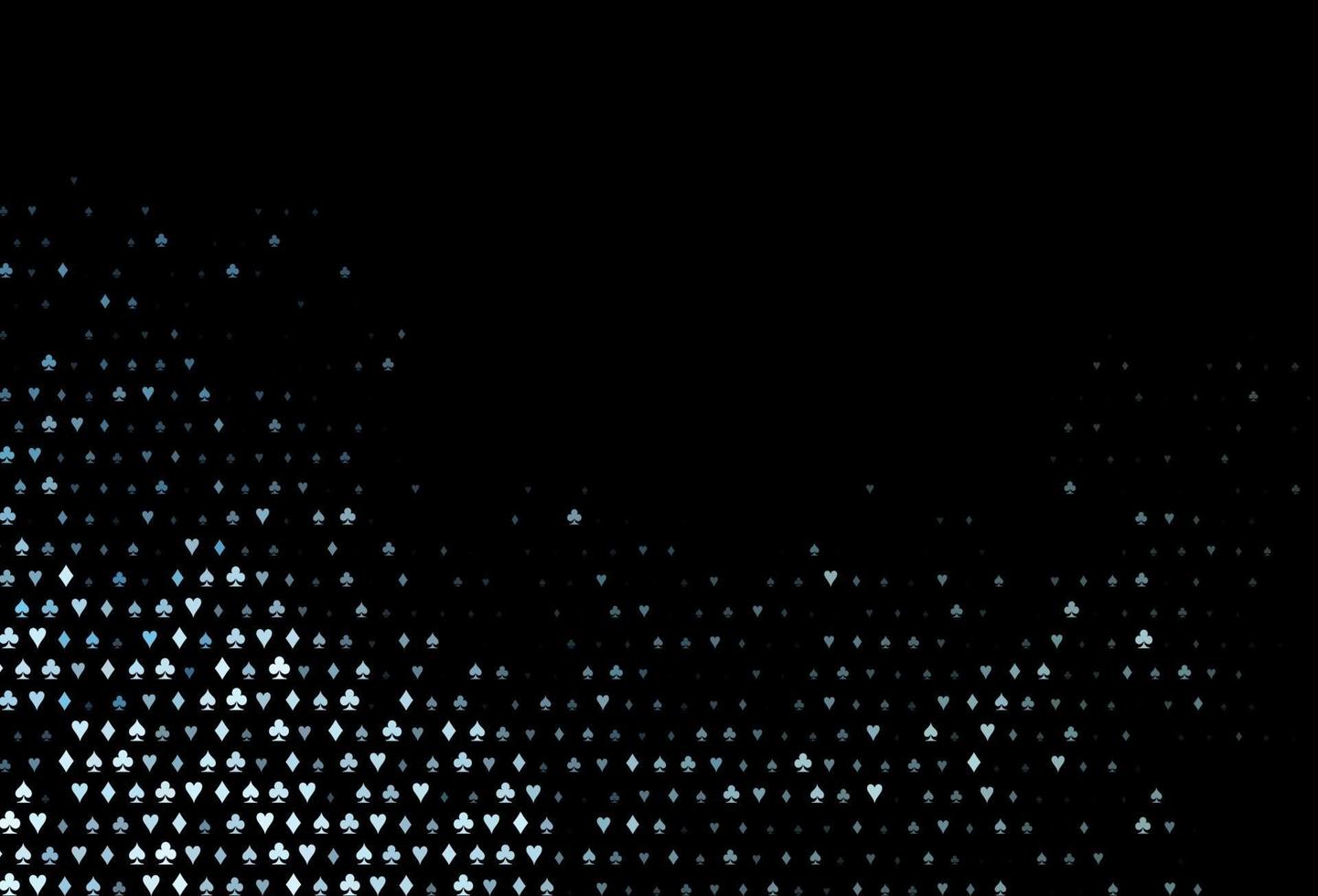 Dark blue, green vector cover with symbols of gamble.